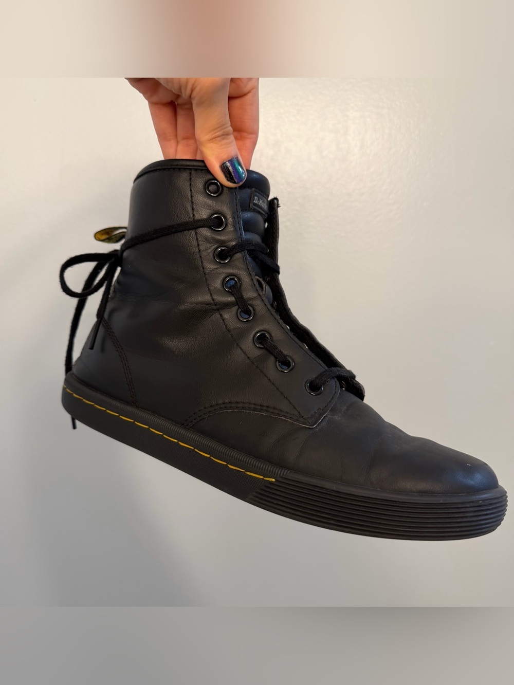 Doc Martens Sheridan black matte leather boots size US 8